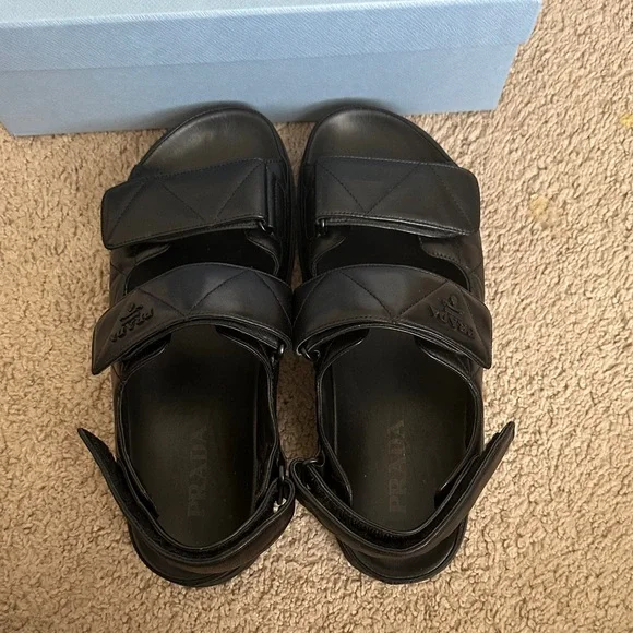 Prada Women’s Black Leather Sandals - Picture 4 of 6